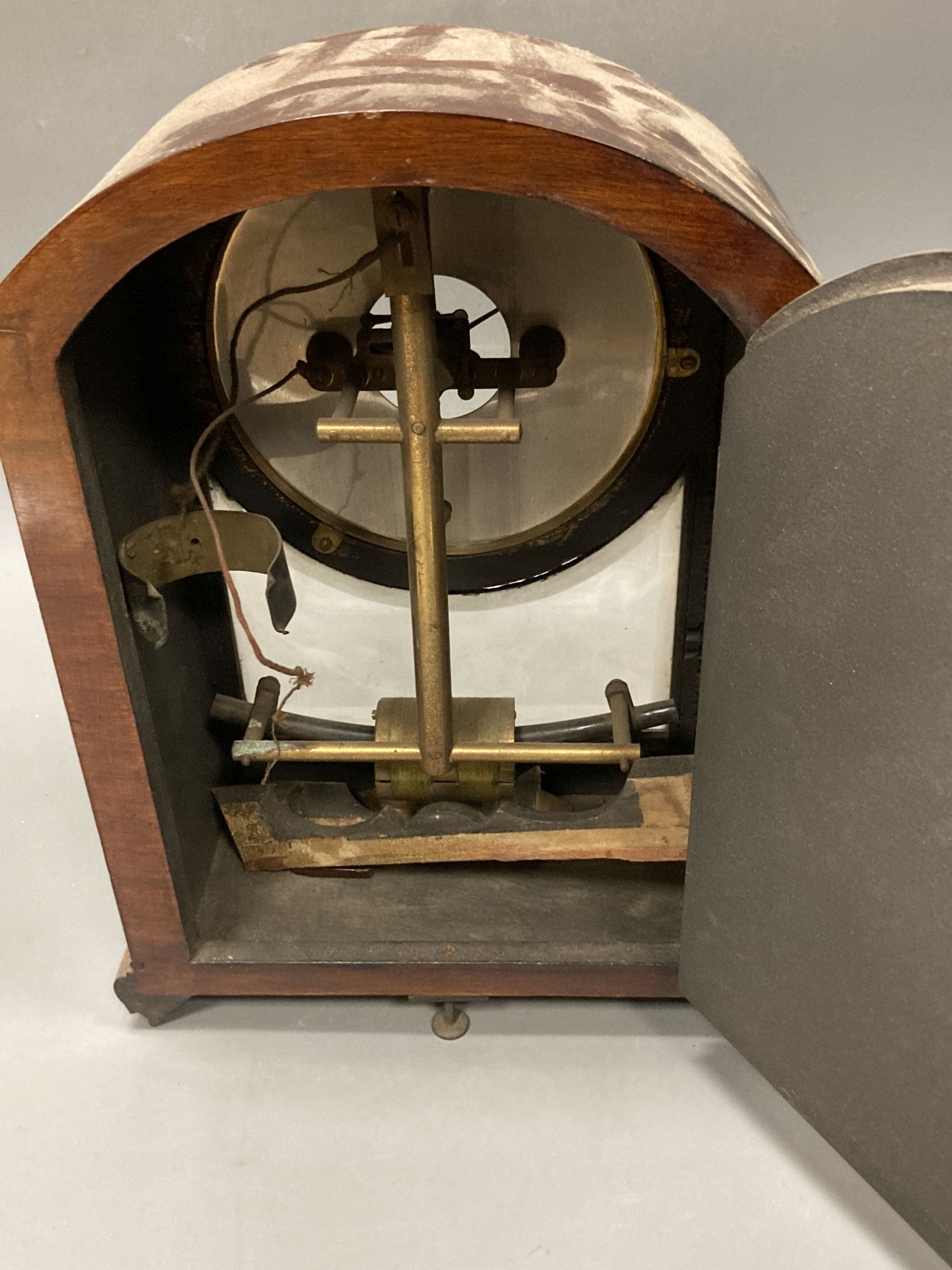 A Bulle mahogany electric mantel clock, height 32cm